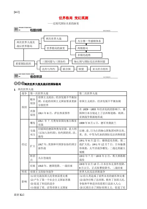 [推荐学习]中考历史 世界格局 变幻莫测专题复习之六大专题破解策略5 新人教版