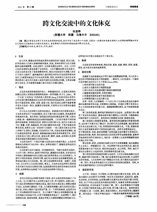 跨文化交流中的文化休克