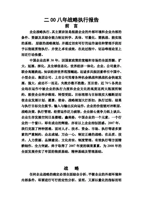 战略执行报告