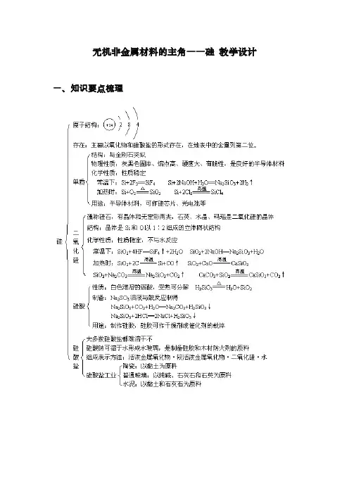 2-4：《无机非金属材料的主角——硅》 教学设计