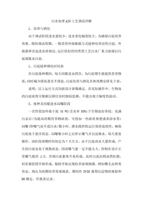 污水处理A2O工艺调试详解