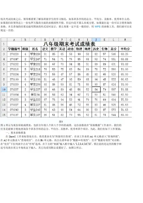 用表格分析学生成绩