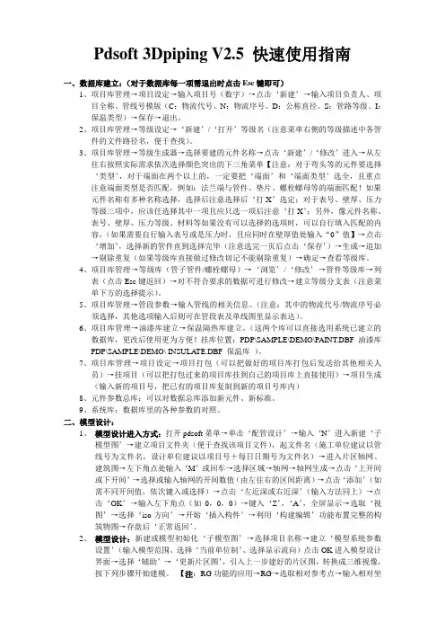 Pdsoft piping 快速使用指南