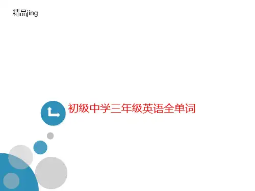 初级中学三年级英语讲义全单词