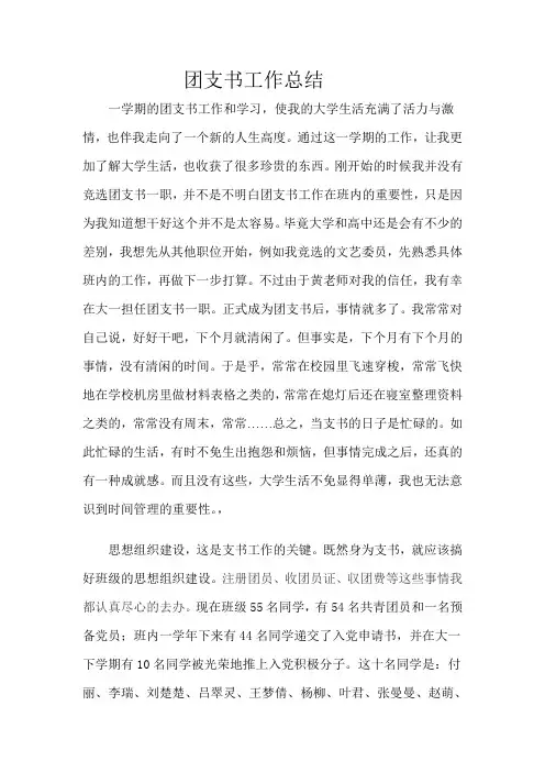 大一团支书总结
