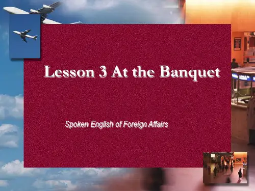 实用外事接待英语口语lessen 3 At the Banquet