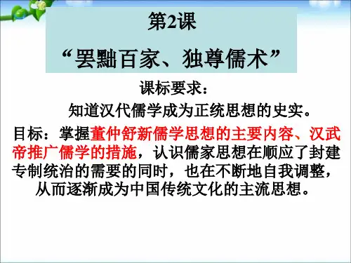 历史必修三 罢黜百家独尊儒术ppt