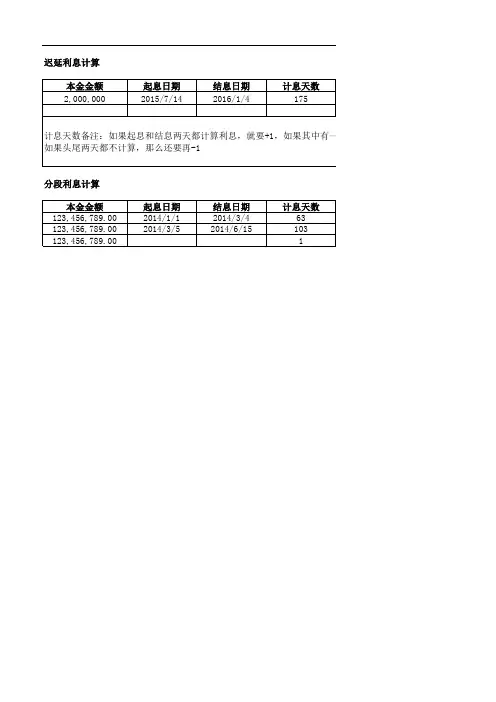 利用excell计算利息