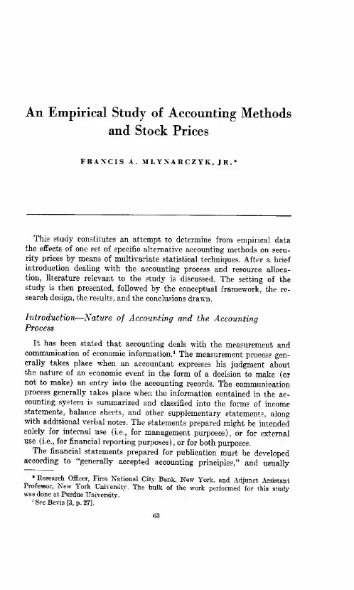 An Empirical Study of Accounting Methods