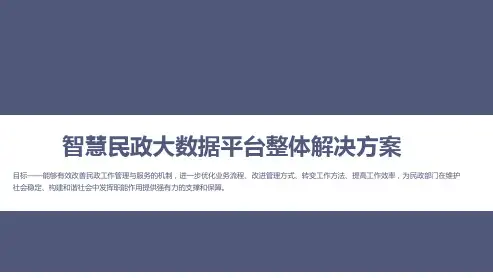 智慧民政大数据平台整体解决方案