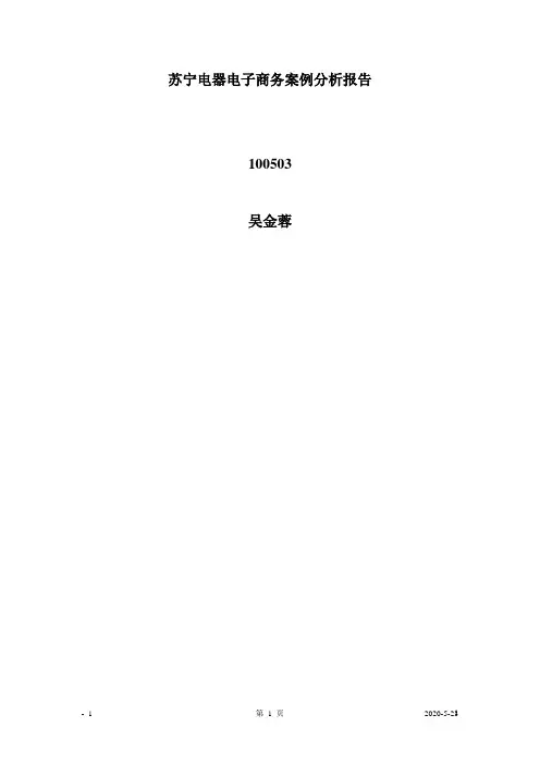 苏宁电器电子商务案例分析报告