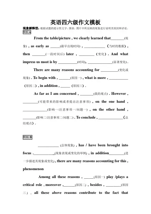英语四六级作文模板