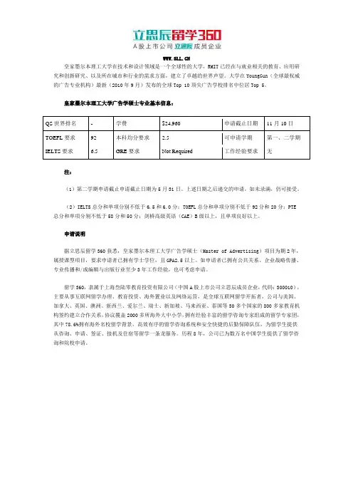 2017年皇家墨尔本理工大学广告学硕士介绍