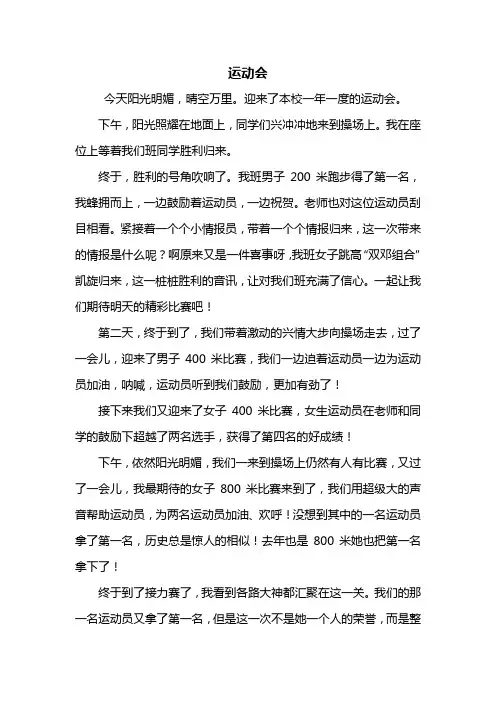 四年级作文：运动会作文600字_7