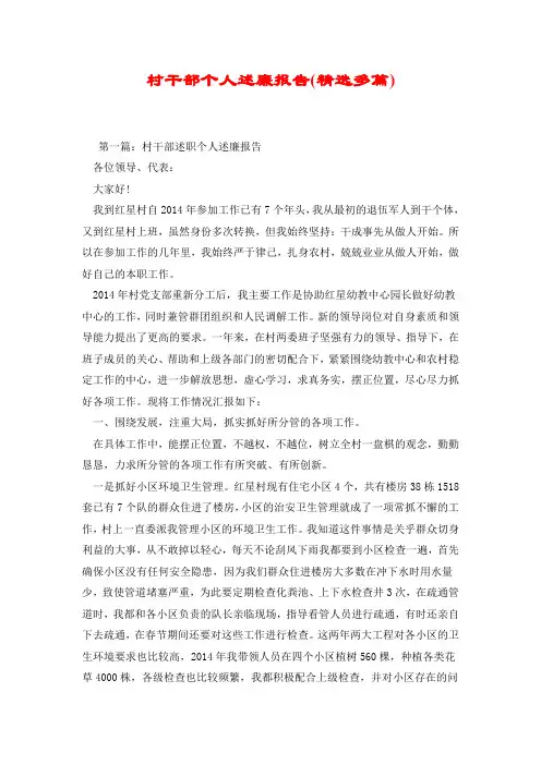 村干部个人述廉报告.doc