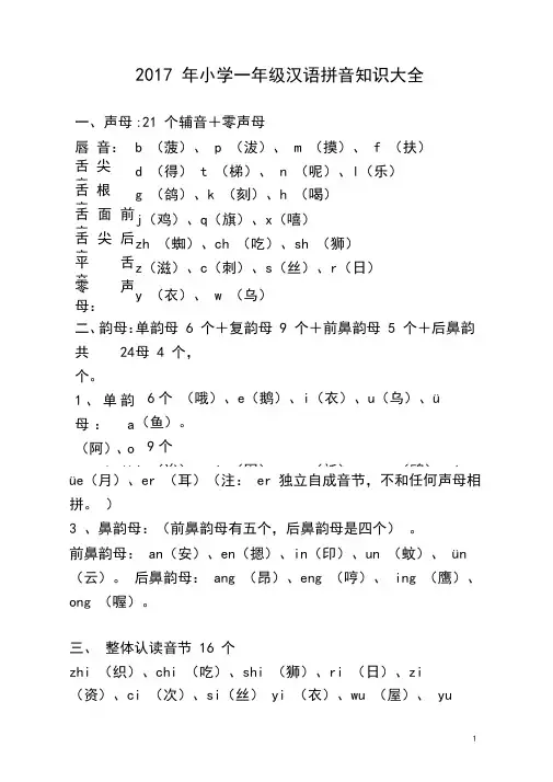 拼音知识大全