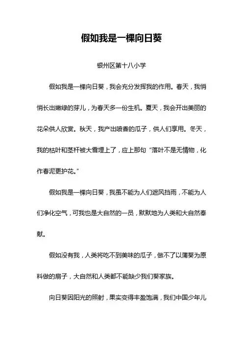 假如我是一棵向日葵