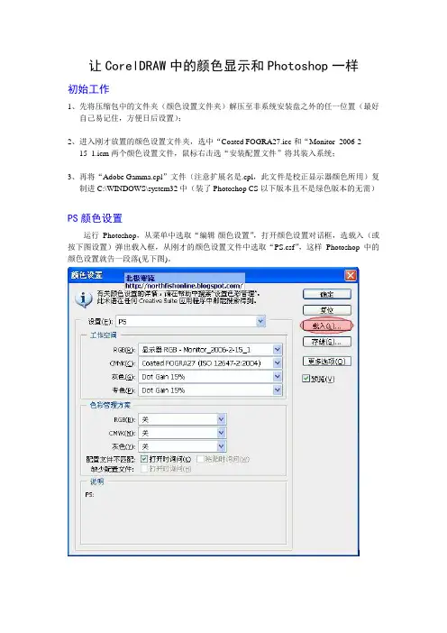让CorelDRAW中的颜色显示和Photoshop一样