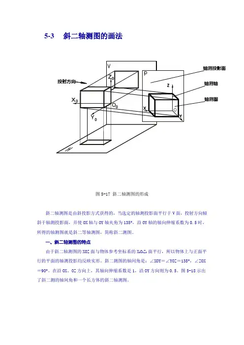 斜二轴测图的画法