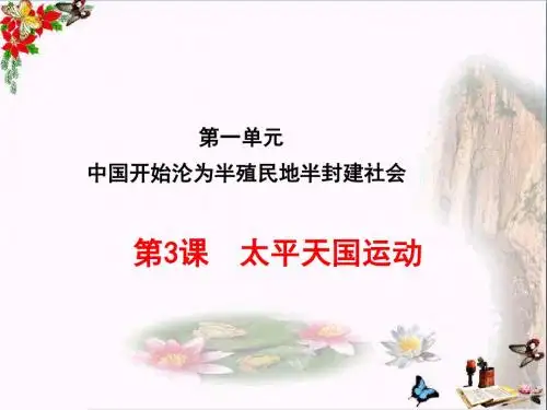 人教版八年级上册历史第一单元第3课 太平天国运动 课件(共20张PPT)