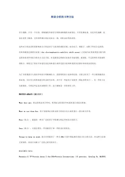 转录分析的5种方法