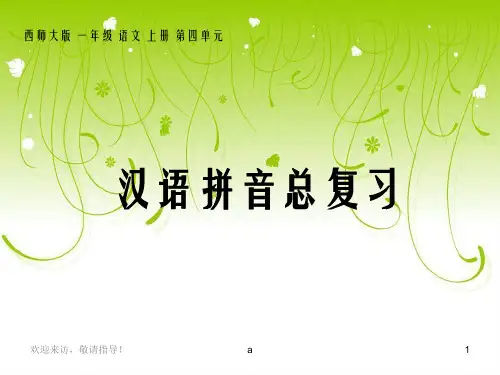 西师大版一年级语文上册《拼音总复习》PPT