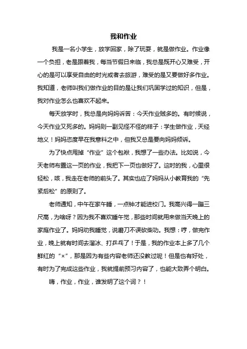 四年级作文：我和作业作文500字