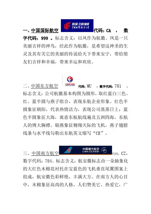 各大航空公司标志