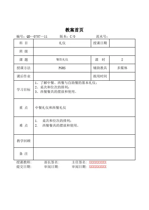 第七讲餐饮礼仪