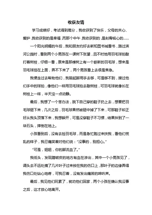 六年级作文：收获友情作文500字