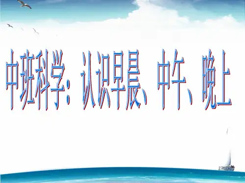 中班科学:认识早晨-中午-晚上