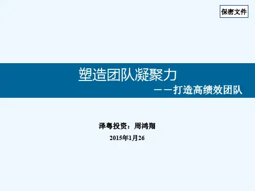塑造团队凝聚力打造高绩效团队