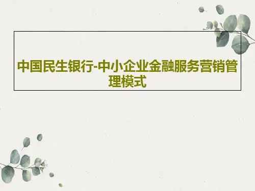 中国民生银行-中小企业金融服务营销管理模式共94页文档
