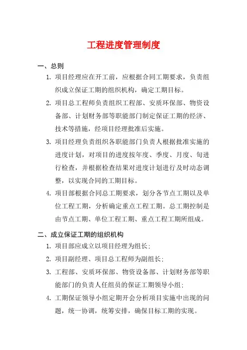 工程进度管理制度 精品