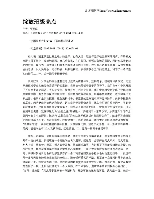 绽放班级亮点