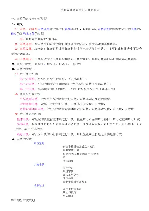 质量管理体系内部审核员培训