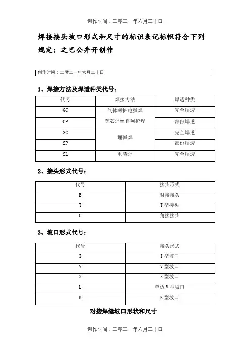 钢结构常用焊接接头坡口形式分类图集 2