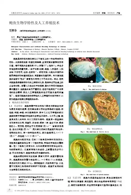 鲍鱼生物学特性及人工养殖技术