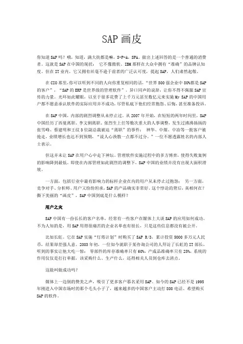SAP画皮