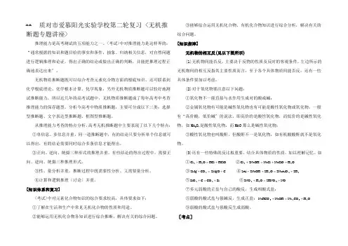 高三化学第二轮复习 《无机推断题专题讲座》