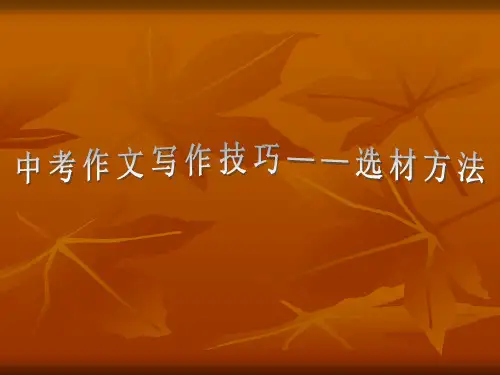 中考作文选材技巧详解