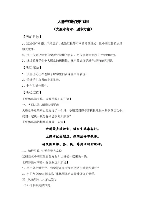大雁章考章课