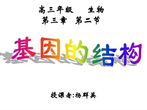 高三生物因的结构