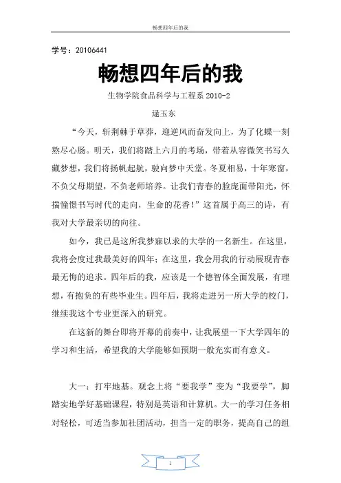 畅想四年后的我