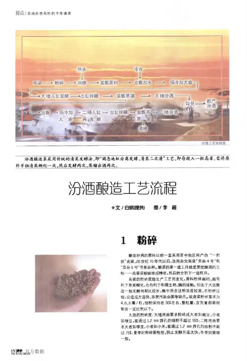 汾酒酿造工艺流程