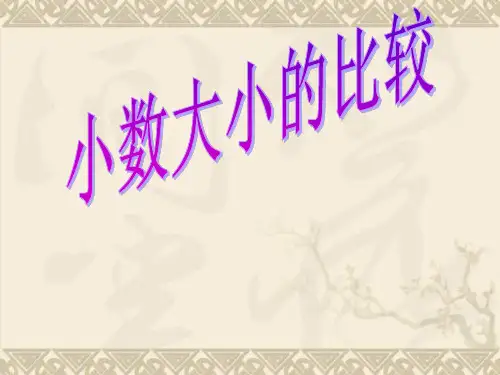 小数大小的比较