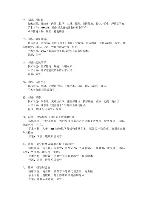 泌尿外科常见的30个疾病