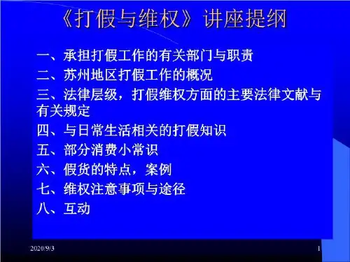 《打假与维权》讲座提纲PPT课件