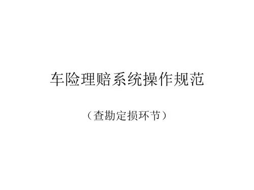 车险理赔系统操作规范 演示文稿