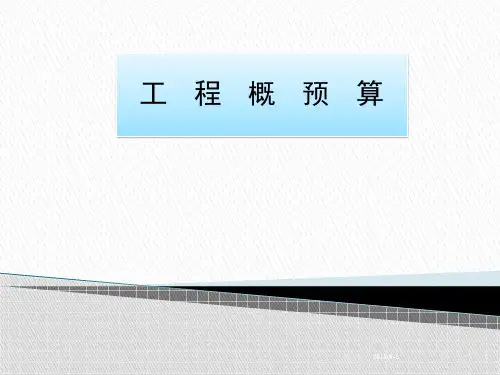 工程概预算完整版课件全套ppt教程最新最全
